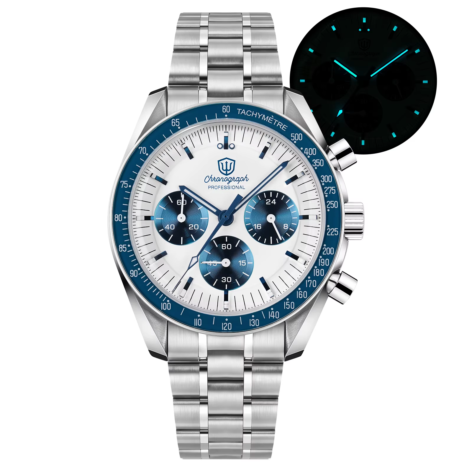 Watchdives – montre vintage WD1863, 39mm, mouvement chronographe à Quartz VK63, lumineux BGW9, étanc
