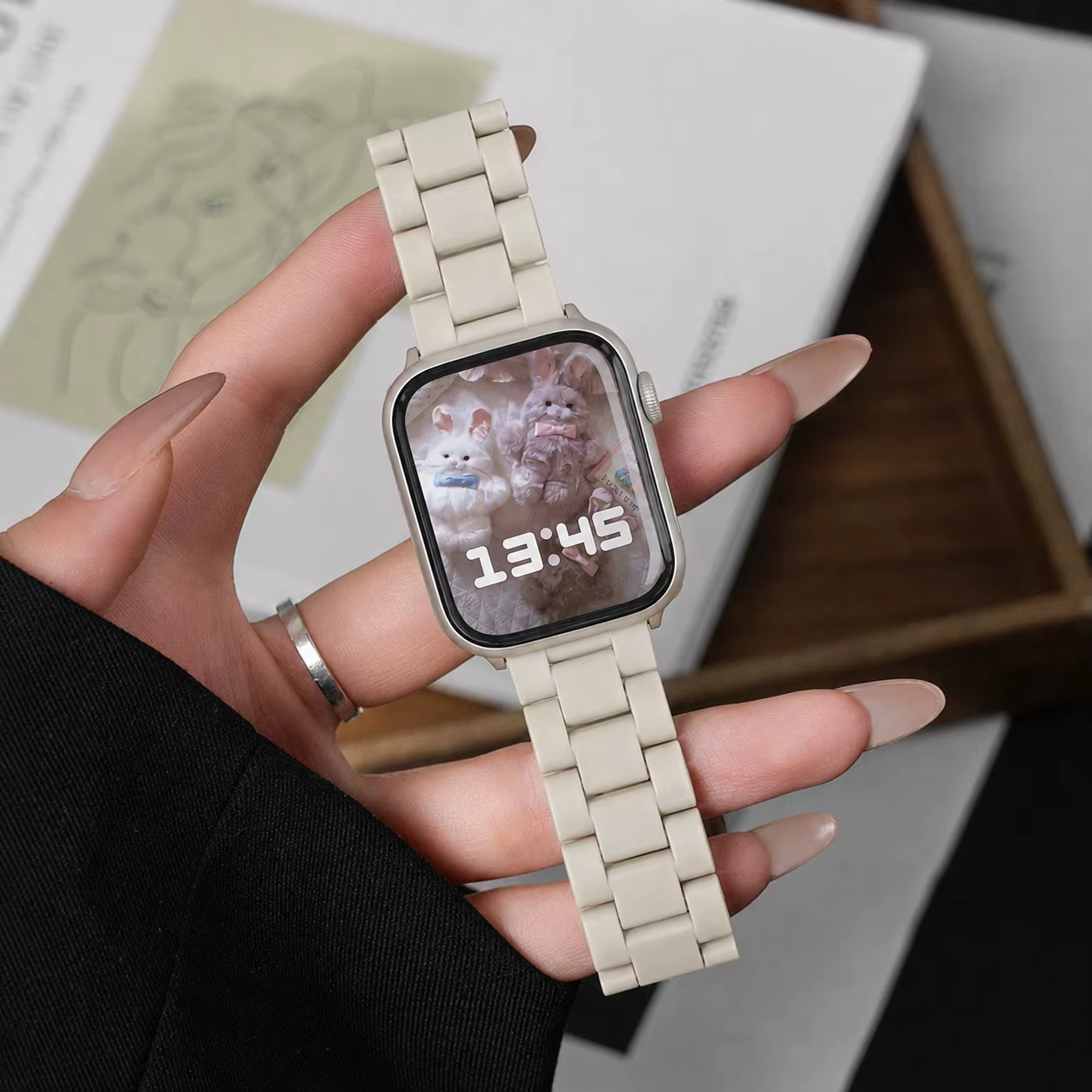 Bracelet transparent arc-en-ciel pour Apple Watch série 10 9 8 7 se 6 5 4 3, Bracelet mince pour fem