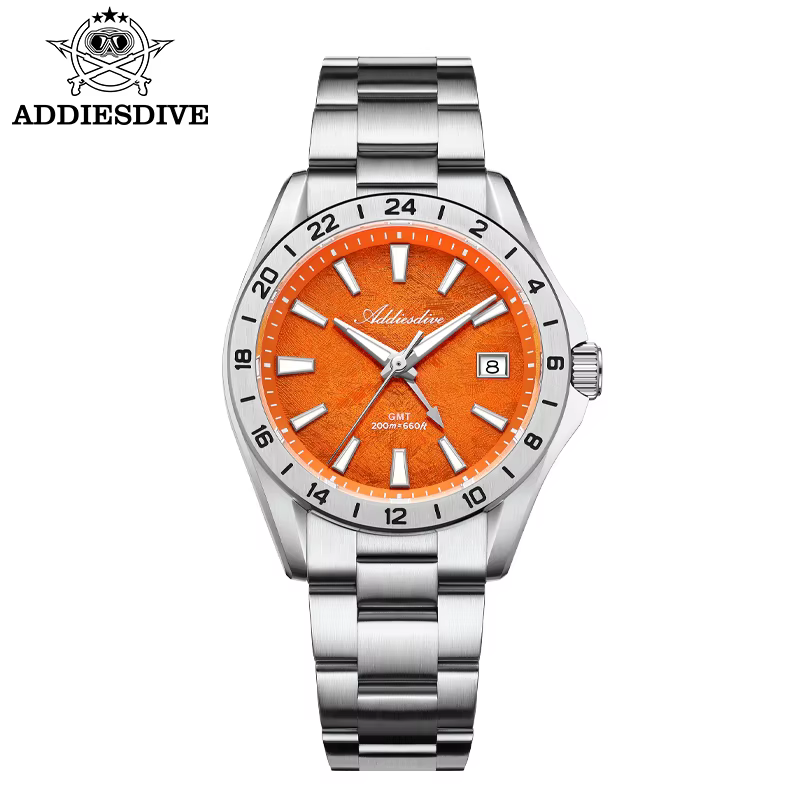 ADDIESDIVE – montre à Quartz GMT pour hommes, verre saphir suisse Ronda 515-24H, étanche à 200M, BGW