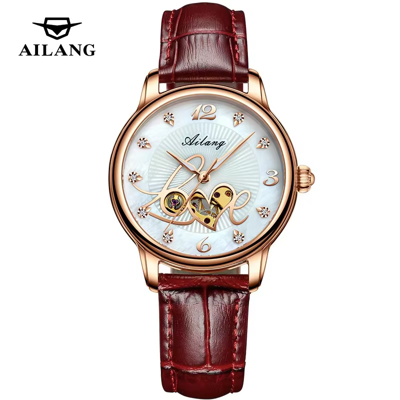 Montre pour femme AILANG 8806, cadran Love, montre mécanique de luxe étanche pour femme, bracelet en