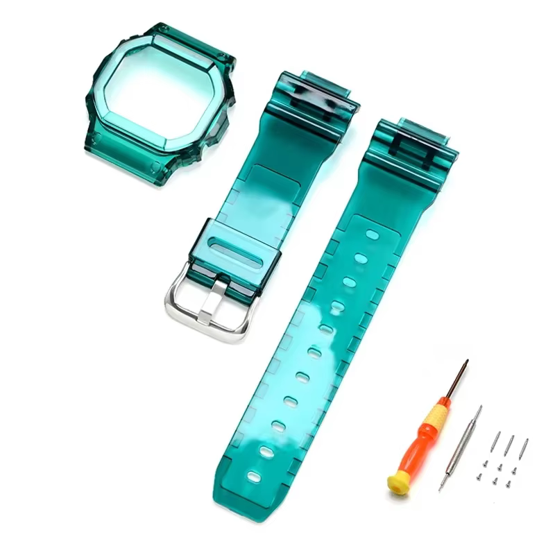 Lunette de bracelet en caoutchouc Transparent pour Casio G-SHOCK G-5600 DW5600 GW-M5610 TPU Sport ét