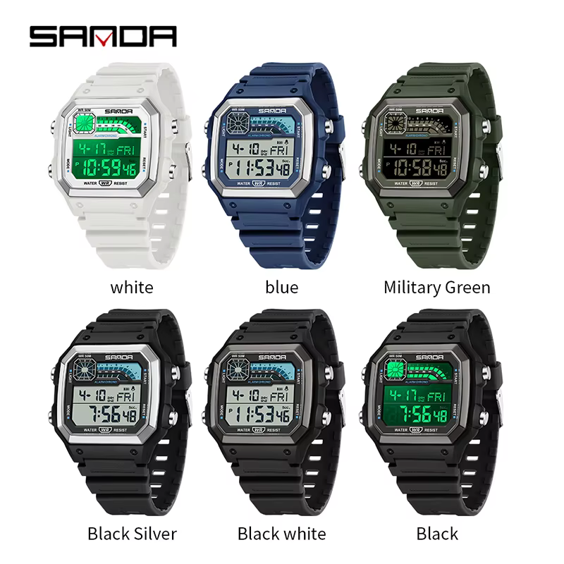 SANDA Sport de plein air chronographe électronique montre hommes montres multifonctions réveil Chron