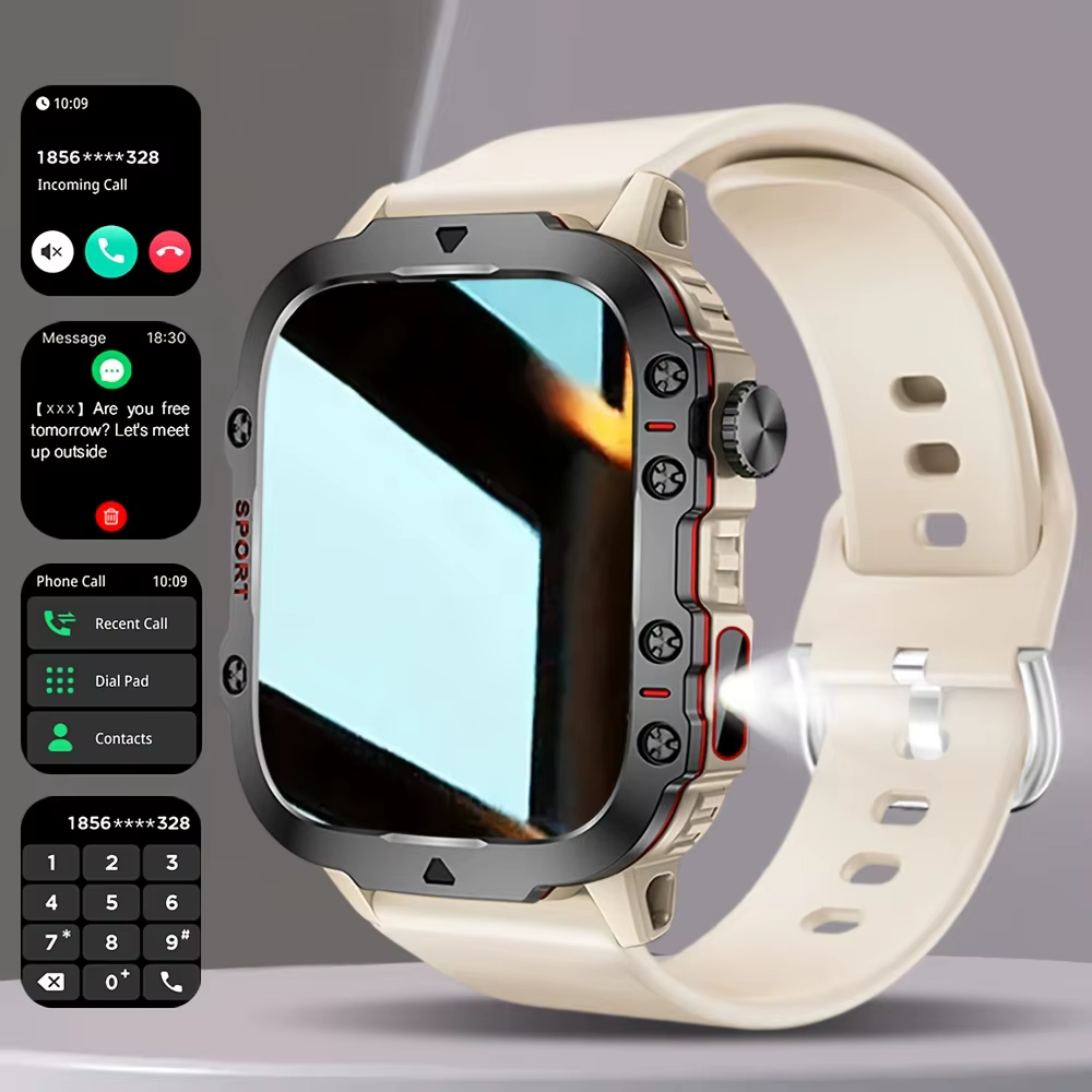Montre connectée, écran tactile de 1,83 pouce, bracelet tendance, avec rappel d'appels/rappel de mes