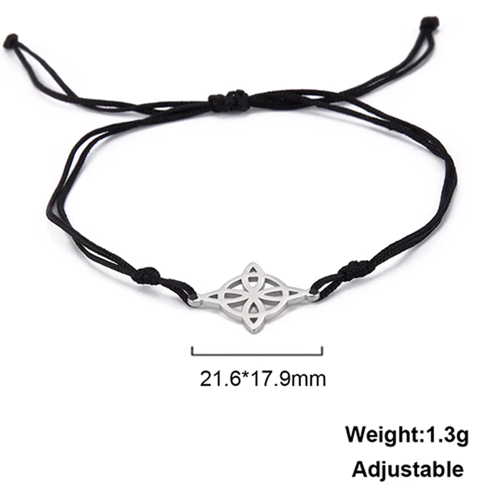 LIKGREAT Bracelet noeud de sorcière irlandaise pour femmes hommes noeud celtique corde tissée bijoux