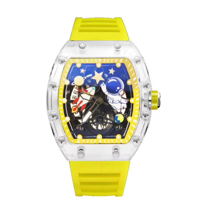 Montre à quartz pour homme avec gravure d'astronaute, design tendance, lumineuse, cool, montres de p