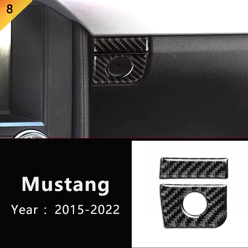 Accessoires pour Ford Mustang 2015 2016 2017-2020, style fibre de carbone, boîte de rangement intéri