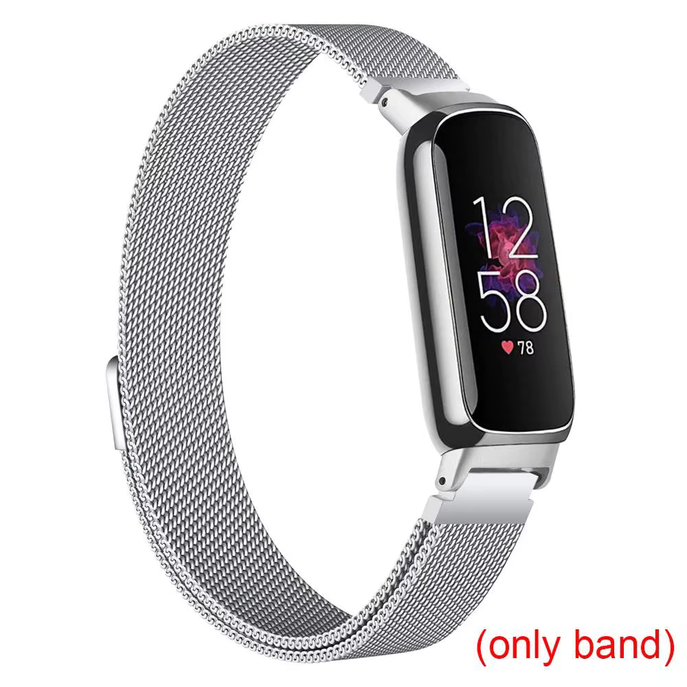 Bracelet magnétique pour Fitbit Inspire 3 bandes femmes hommes sangle à boucle en maille métallique