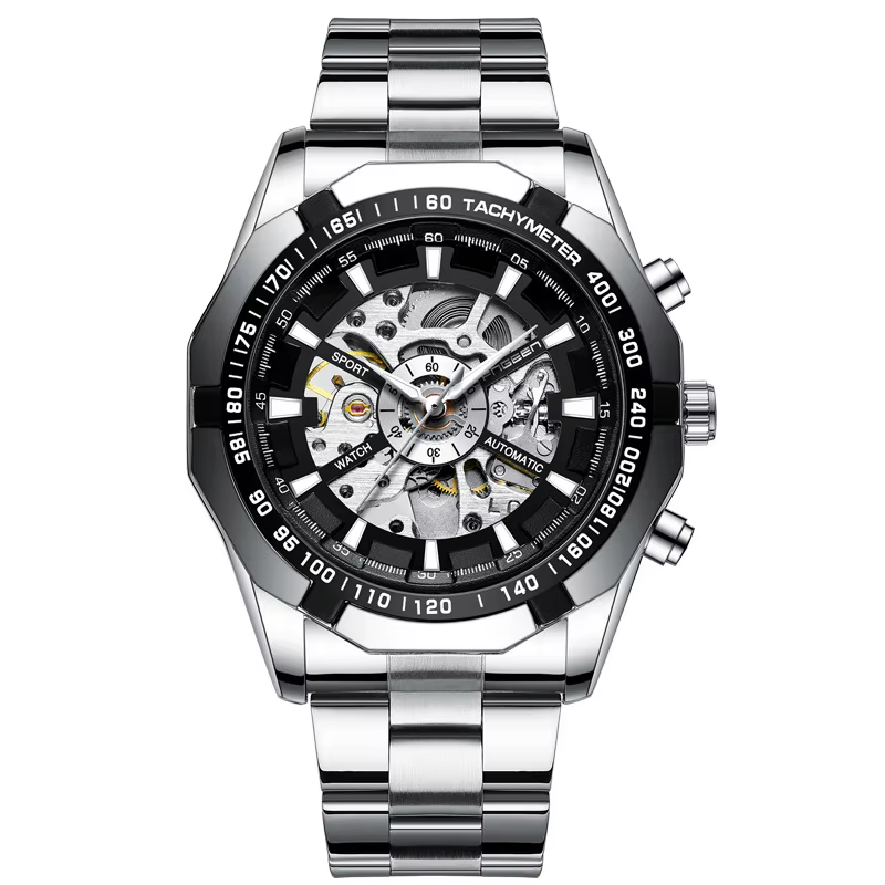 Montre automatique squelette pour homme BINBOND, montre mécanique tourbillon précise pour homme, lux