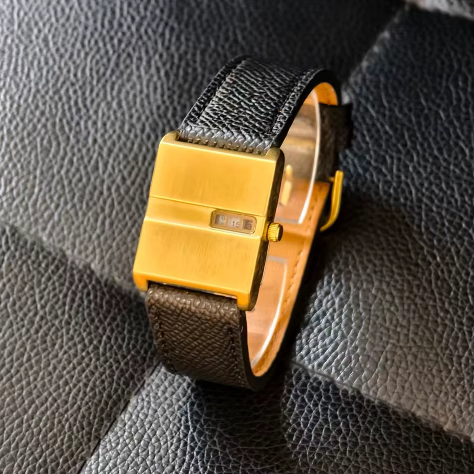 Montre de sport carrée pour hommes, bracelet en cuir, montres pour femmes, marque de luxe, nouvelles