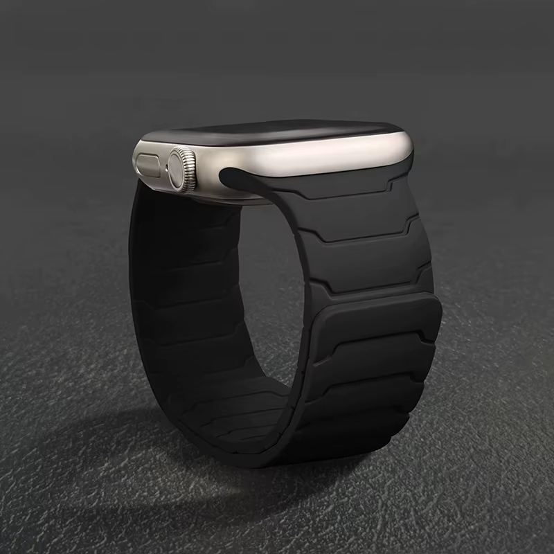 Bracelet en silicone magnétique pour Apple Watch, compatible avec les modèles ultra 2, 3, 49 mm, 44 