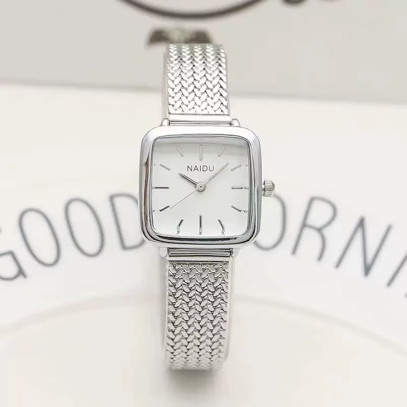 Montre carrée pour femme avec bracelet en acier inoxydable, artistique, élégante, montre à quartz ré