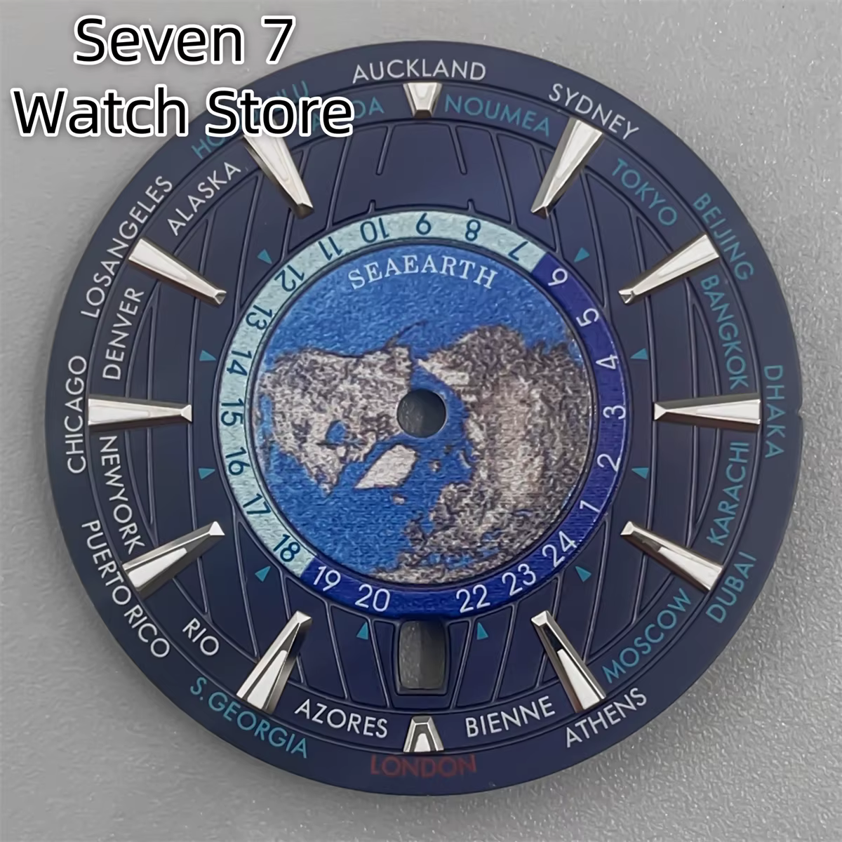 Cadran de montre universel C3, 33.5mm, vert lumineux, bleu, vert, noir, 6 heures, date, vert lumineu