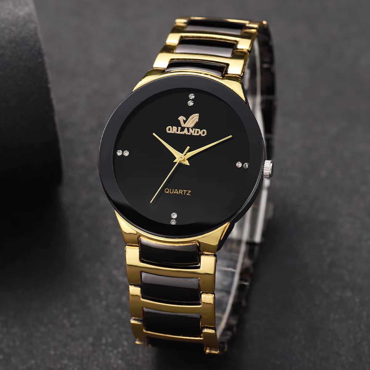 Montres à quartz analogiques pour hommes, bracelet en acier noir, mode masculine, affaires