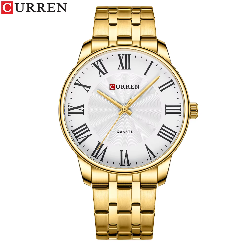 Montre à quartz minimaliste pour homme Curren 8422, chiffres romains, résistante à l'eau, montre-bra