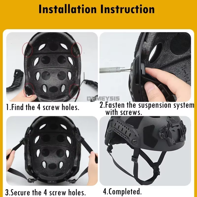 Système de Suspension intérieure de casque, casques CS de tir et de chasse, sangle de verrouillage d