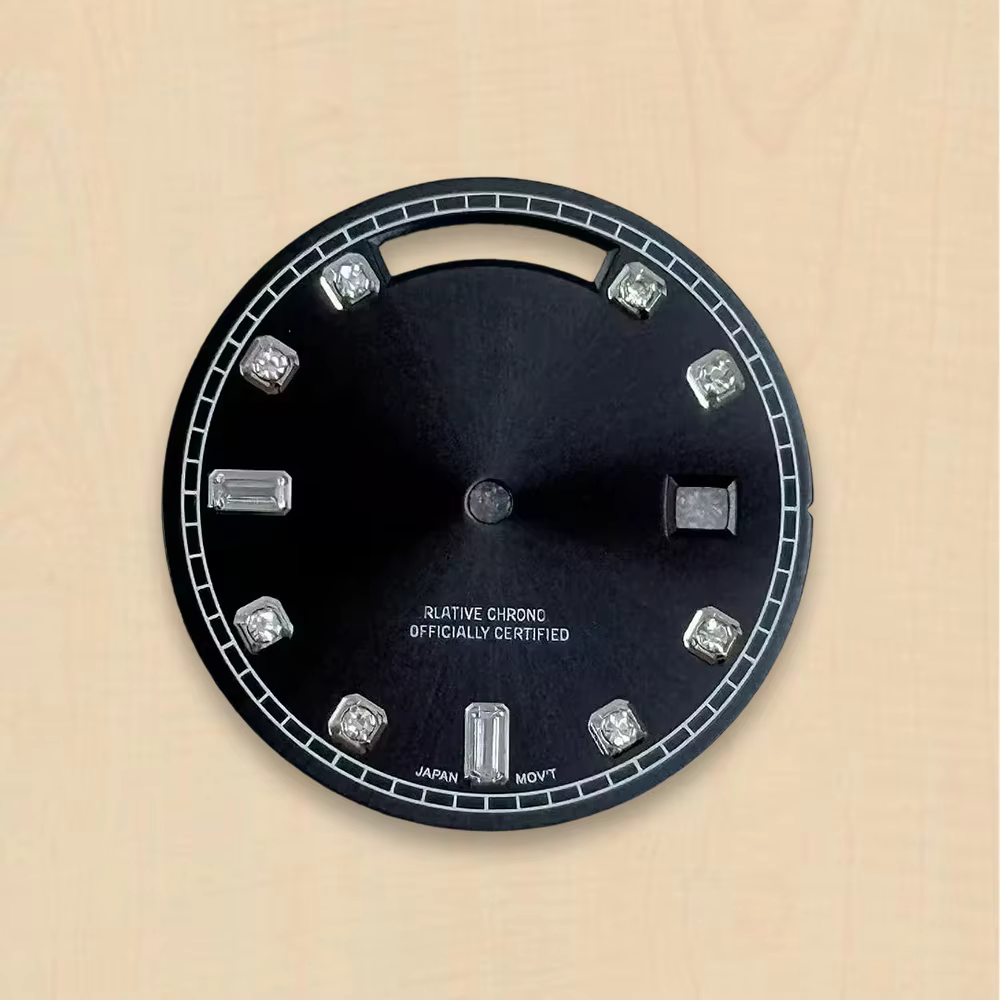 Montre pour homme avec cadran diamanté 31 mm, cadran S, affichage jour et date, compatible avec le m