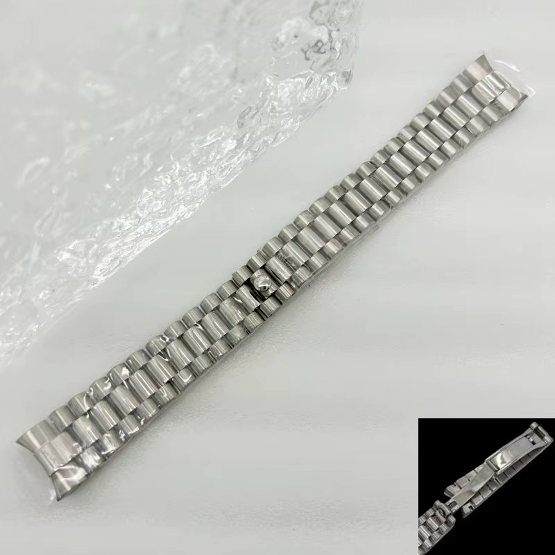 Bracelet présidentiel en or 20MM, en acier inoxydable 316L, fermoir coulissant, pour montre Seiko Da