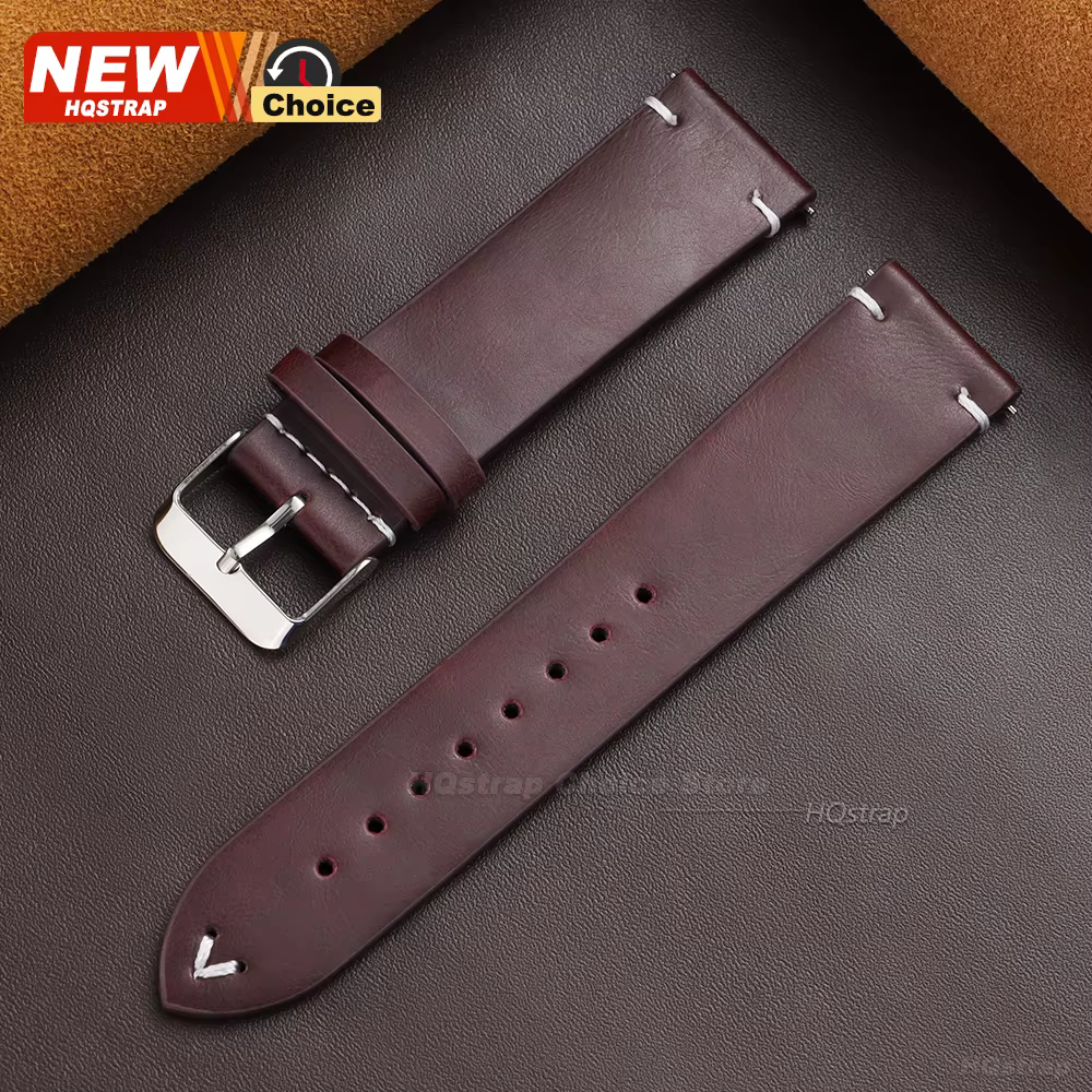 Nouveau bracelet de montre en PU marron et noir 18mm 20mm 22mm pour hommes et femmes, bracelet unive
