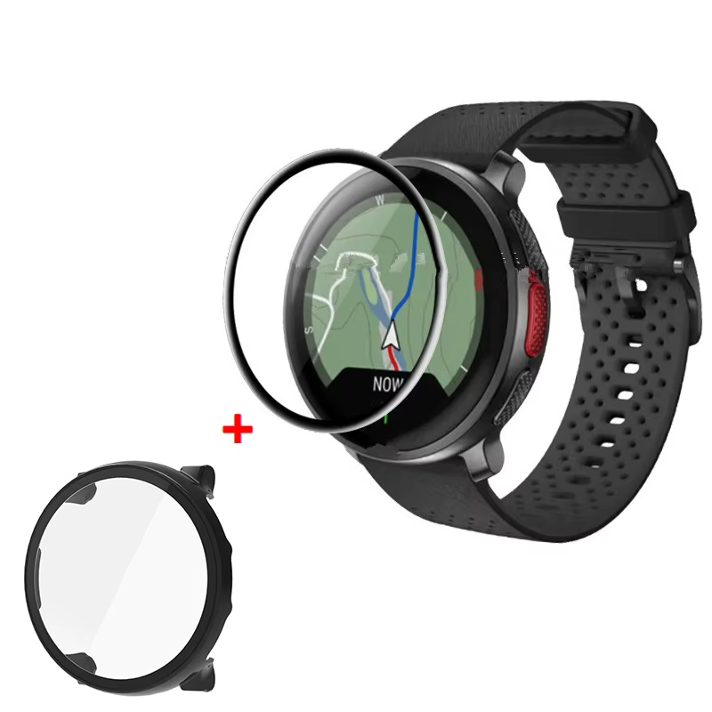1 + 1 PMMA protecteurs d'écran Film de verre Bracelet couverture pour Polar VantageV3 montre lunette