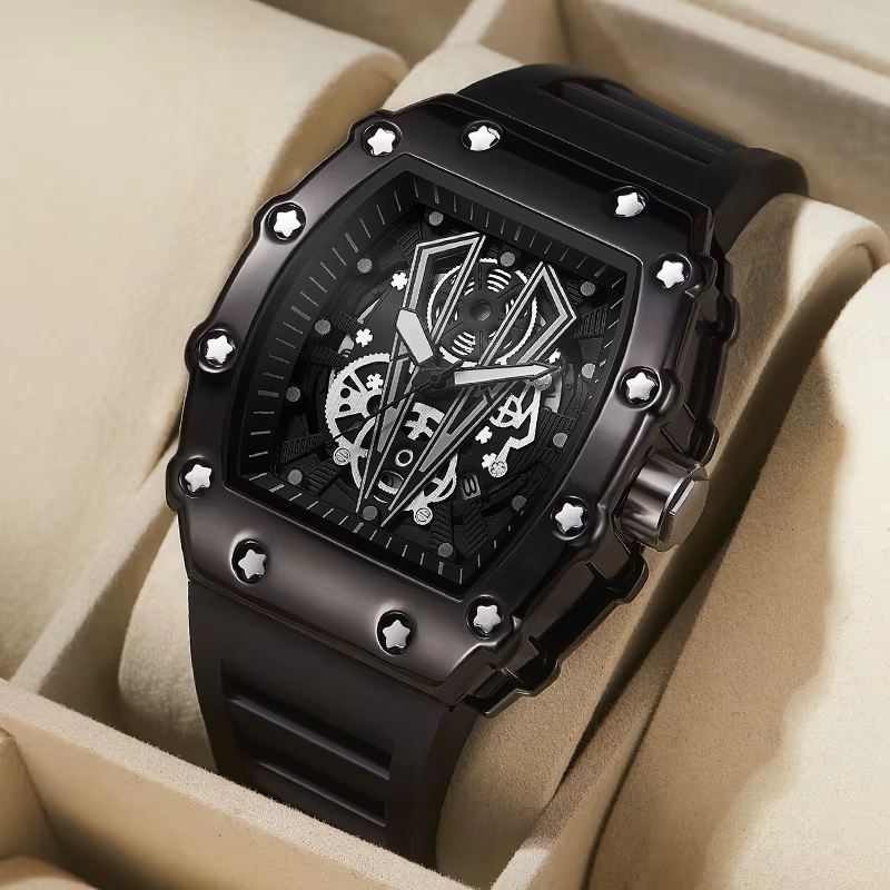 Montre de commerce extérieur grand cadran pour hommes Quartz étanche Sport carré montre lumineuse po