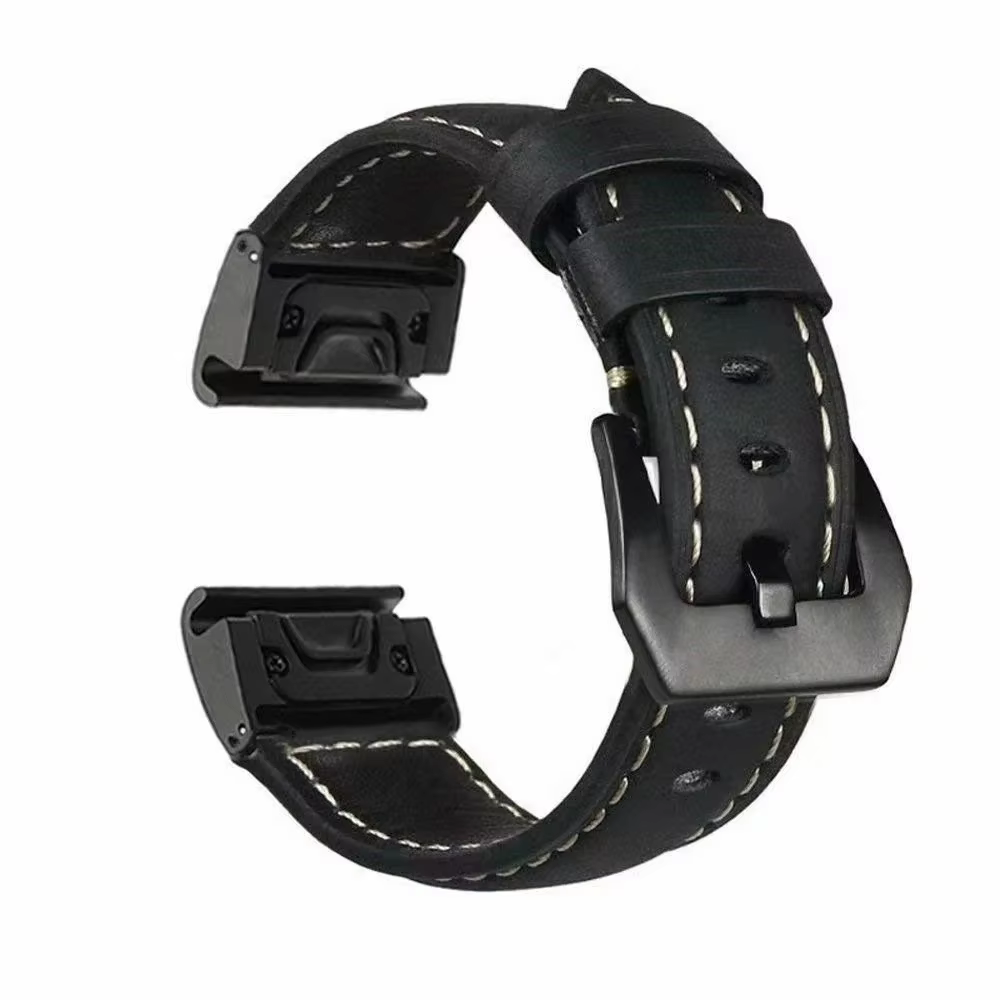 Bracelet en cuir pour Garmin Fenix 5X Plus 5 Fenix 6X 6 Fenix 7X Pro 8 Tactix 7 AMOLED Forerunner 96