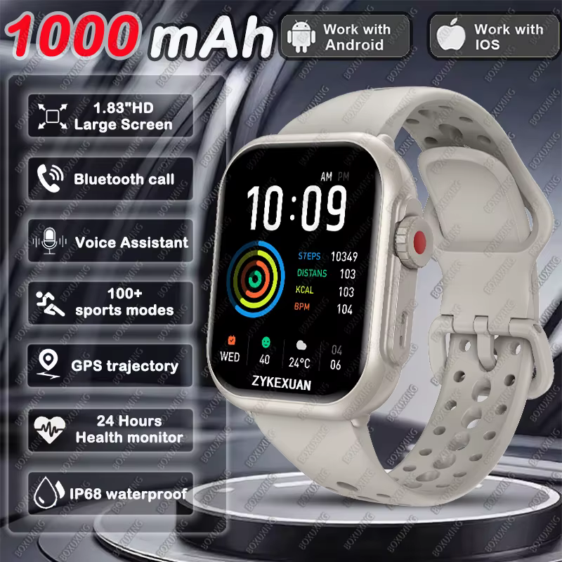 2025 nouveau pour Xiaomi montre intelligente hommes femmes 1.85 pouces HD AMOLED plein écran tactile