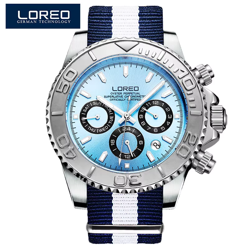 LOREO – montre mécanique automatique pour hommes, étanche à 200m, en acier, Date lumineuse, de luxe,