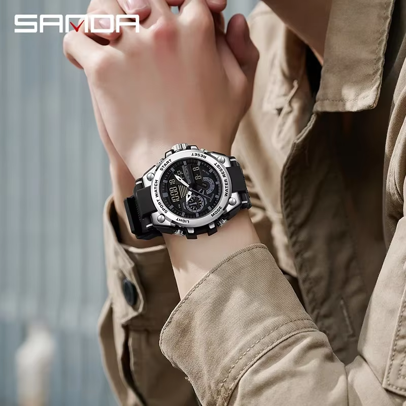 Sanda montre électronique multifonctionnelle pour hommes, mode numérique, étanche, Sports de plein a