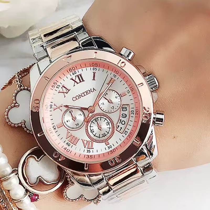 CONTENA Top marque montres de luxe pour les femmes mode Bracelet en acier créatif montres pour femme