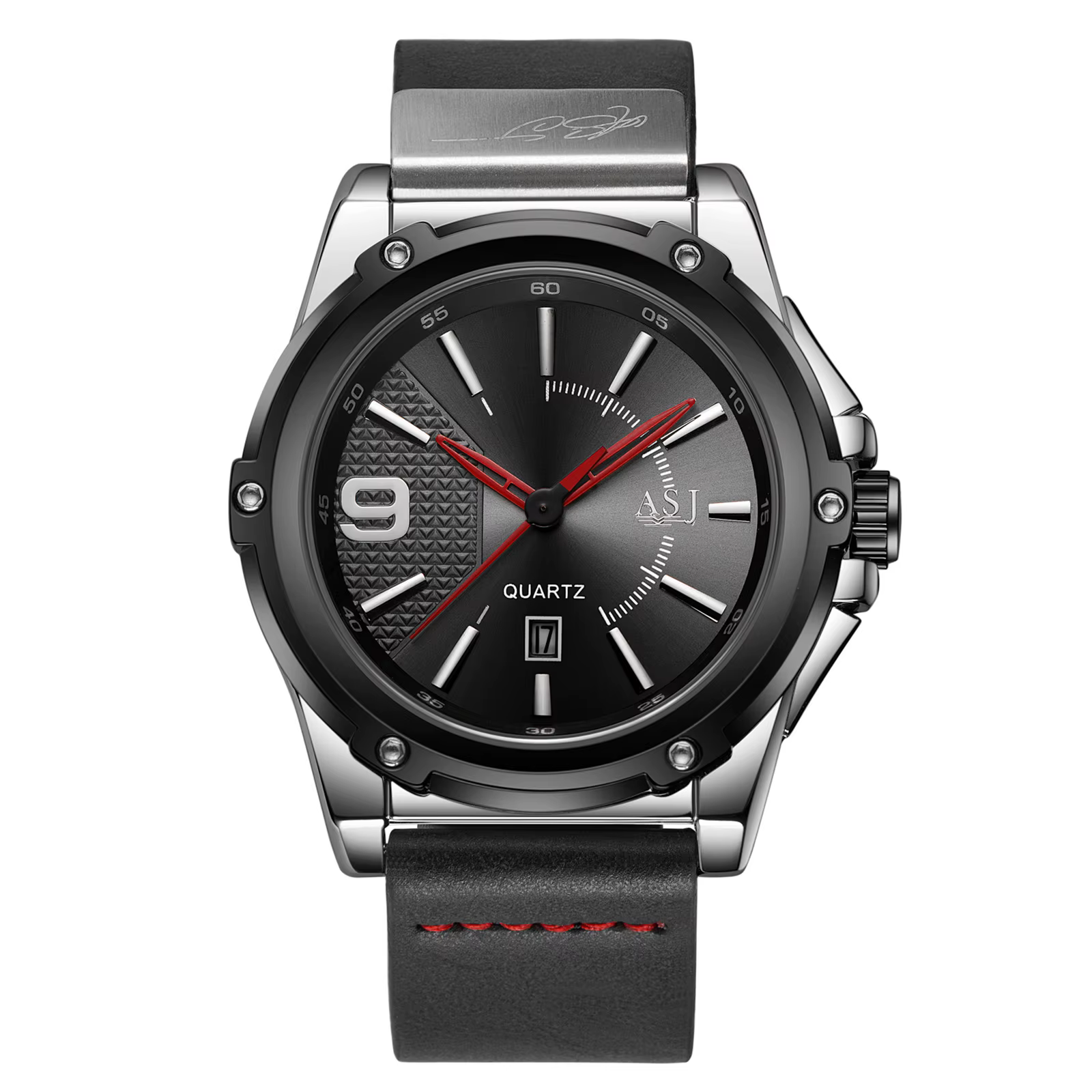 Lancardo-Montre en cuir étanche pour homme, calendrier, acier facile à lire, quartz analogique, mont
