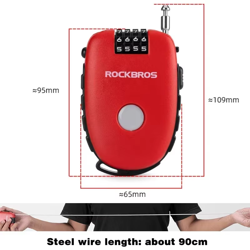 ROCKBROS Portable mot de passe vélo serrure moto casque fil serrure vélo antivol câble BMX Scooter s