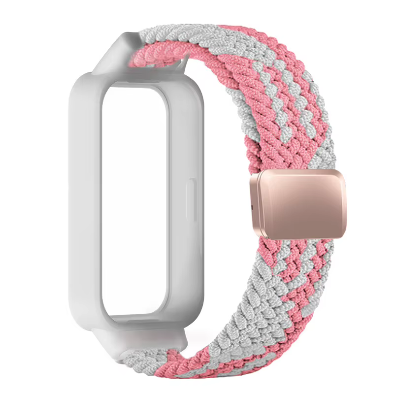 Étui + bracelet tressé pour Xiaomi Smart Mi band 9 8, sport actif, bracelet magnétique Nyon, correa