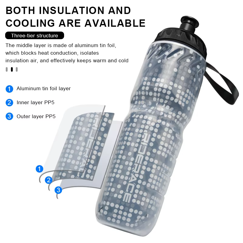 Bouteille d'eau de vélo double couche thermique garder chaud froid Portable vtt vélo de route Sport