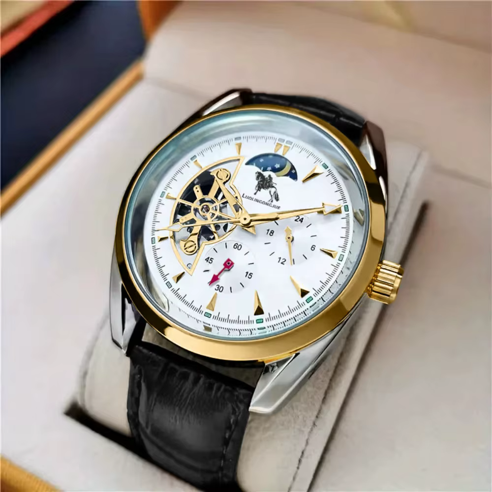 Montre mécanique automatique pour homme, design semi-sphérique, haute valeur esthétique, style europ