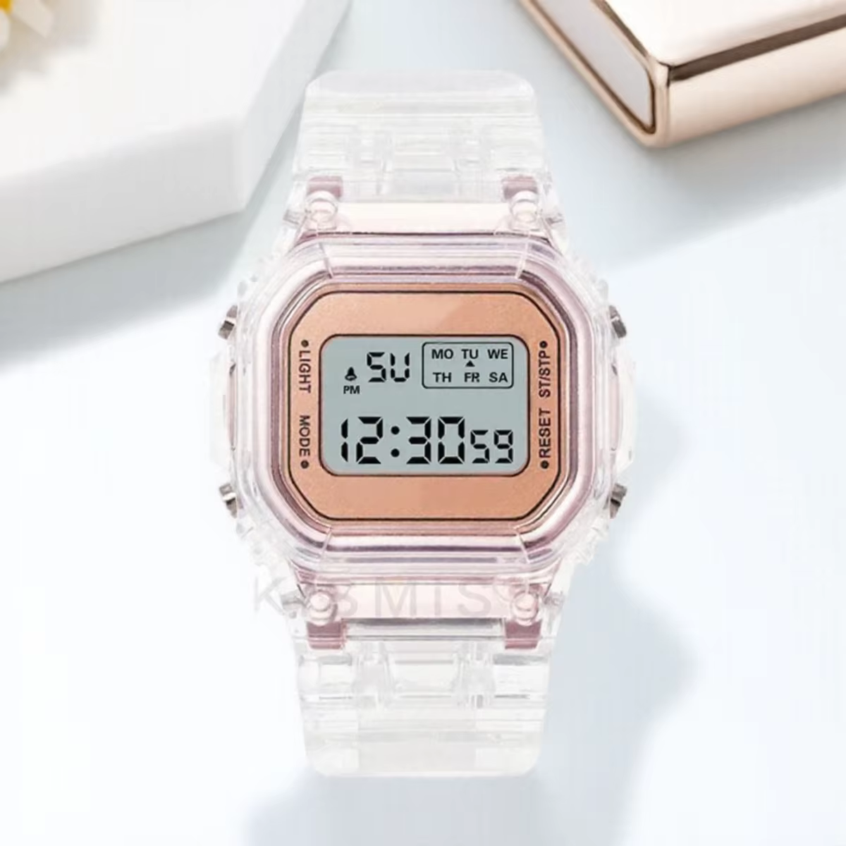 Montre numérique de sport de plein air pour femmes, montre-bracelet électronique multifonction LED é
