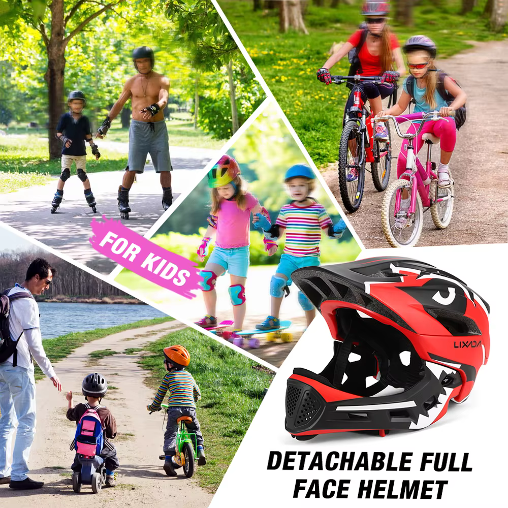 Casque de vélo intégral détachable pour enfants, sport pour enfants, cyclisme, vtt, moto, skateboard