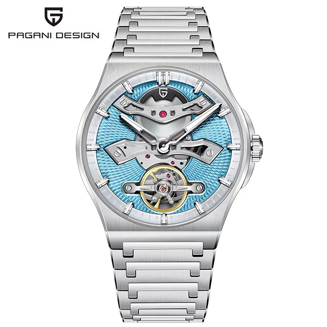 PAGANI DESIGN YS028 Tourbillon montre pour hommes verre saphir creux mécanique montre-bracelet en ac