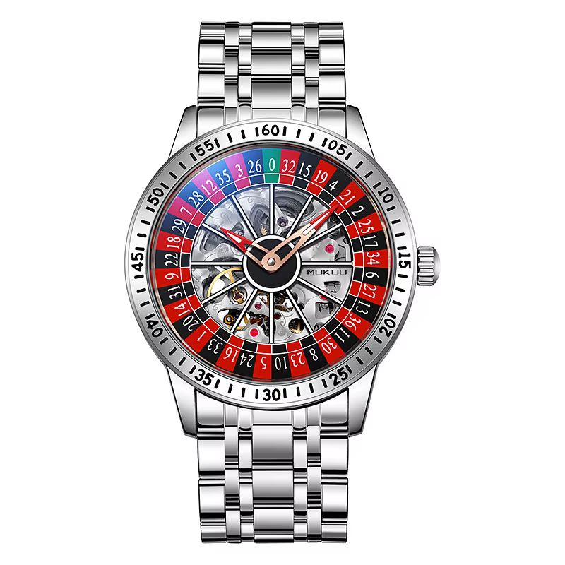 Montre Homme Thème Parier sur la Bonne Fortune 2026, Montre Mécanique Entièrement Automatique avec R