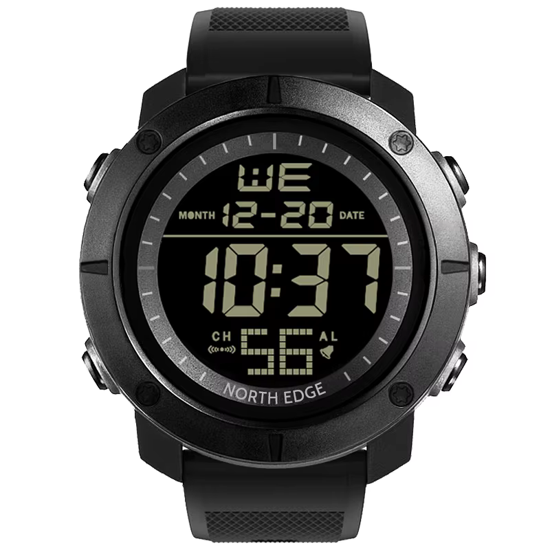 NORTH EDGE – montre numérique pour hommes, militaire, heure mondiale, alarme, chronomètre de Sport, 