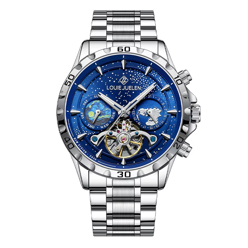 Montre automatique à remontage automatique pour homme, en acier inoxydable, New Star Sea Tourbillon,