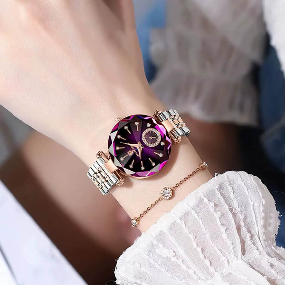 POEDAGAR luxe élégant dames montre-bracelet étanche en acier inoxydable montres à Quartz pour femme