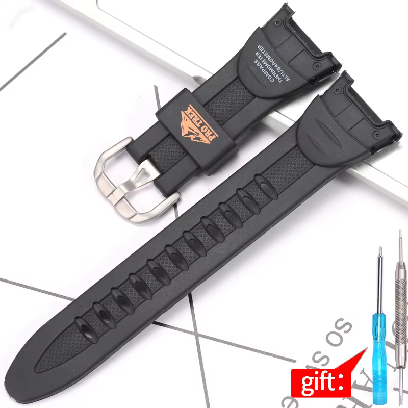 Bracelet de montre en résine pour Casio Pro Trek PRG-50 PRG-60, remplacement de montre de sport étan