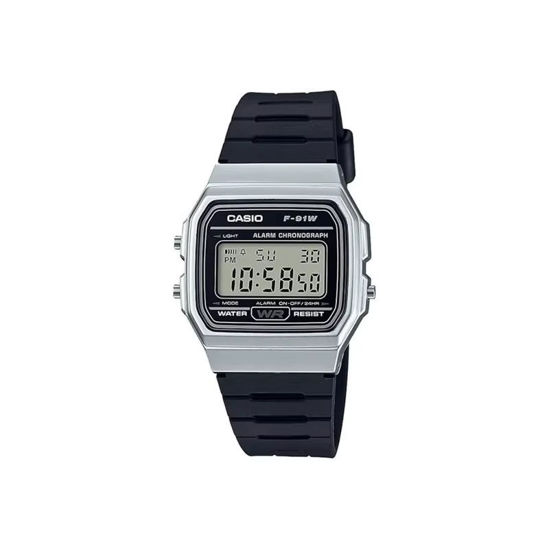 CASIO F-91WM-7A Montre simple rétro avec petit écran LCD carré, montre de sport étanche pour hommes
