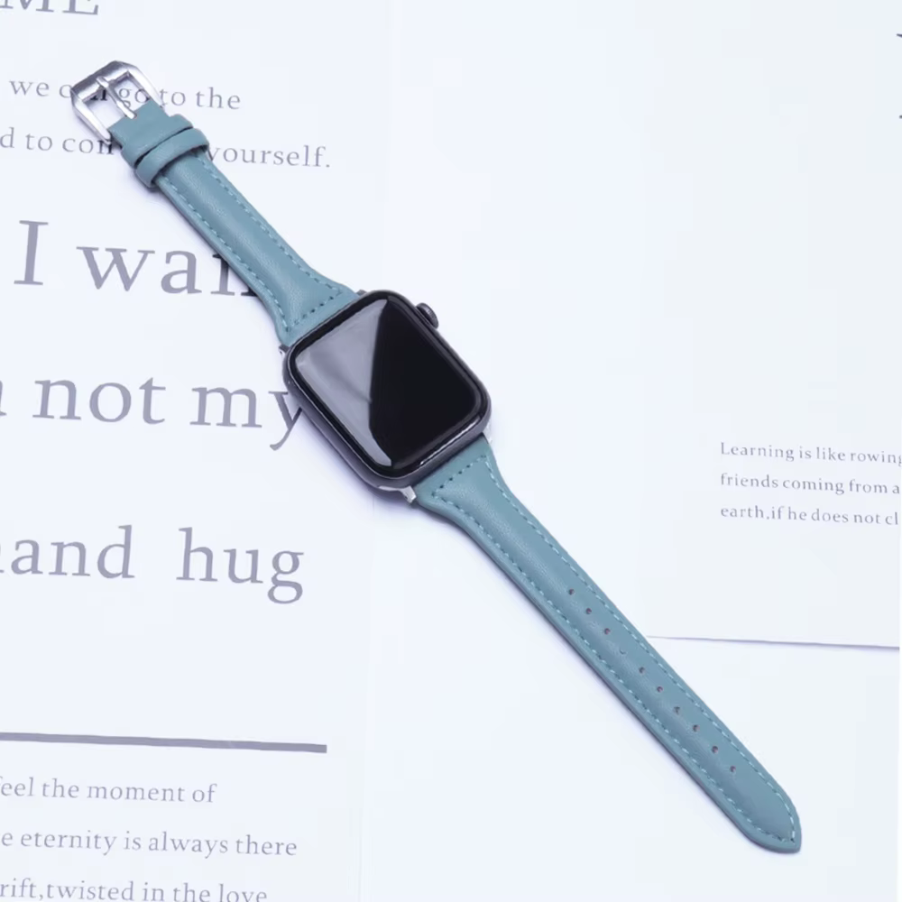 Bracelet en cuir mince pour bracelet de montre Apple 44mm 45mm 41mm 40mm 38mm bracelet pour femme iW