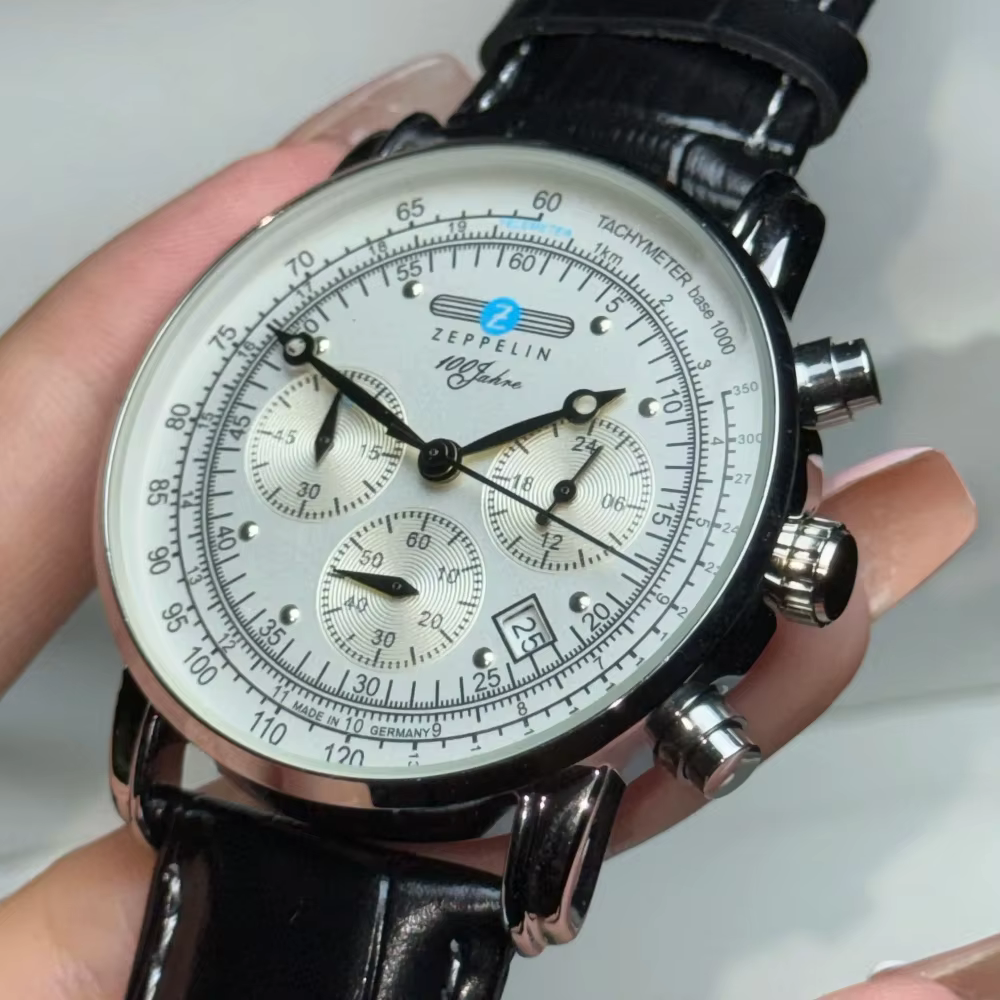 Montre Classique Homme Business et Loisirs, Chronographe Multifonctionnel à Trois Cadrans avec Secon