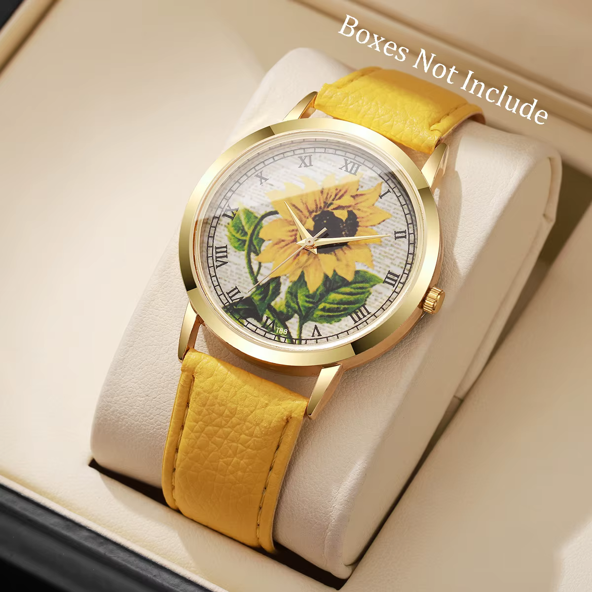 Mode fleur Roma cadran femmes montre-bracelet bracelet en cuir décontracté montres à Quartz pour dam