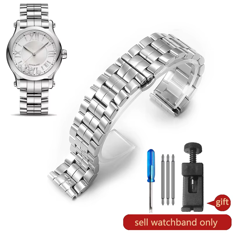 Bracelet de montre en acier pour femmes, série Chopard Happy Diamonds, 15 18mm, Style Original, exqu