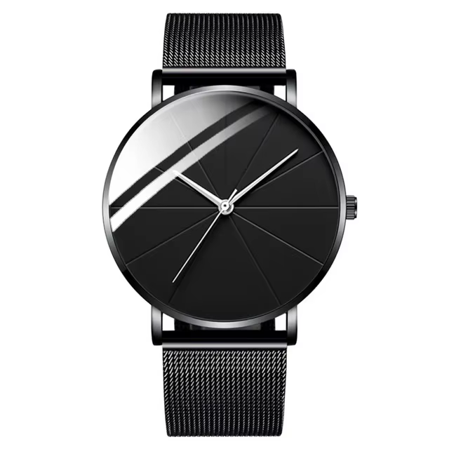 Montres de mode pour hommes minimalistes simples hommes d'affaires Ultra mince en acier inoxydable m