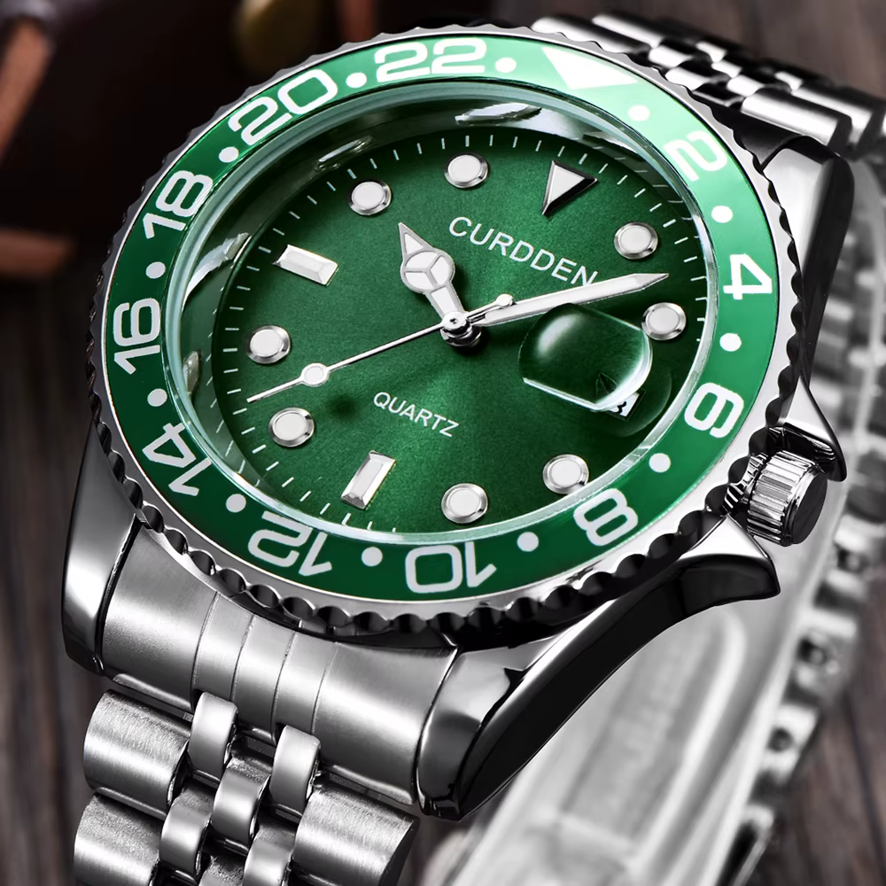 Hommes marque célèbre montres étudiants garçons mode bracelet en acier inoxydable calendrier décontr