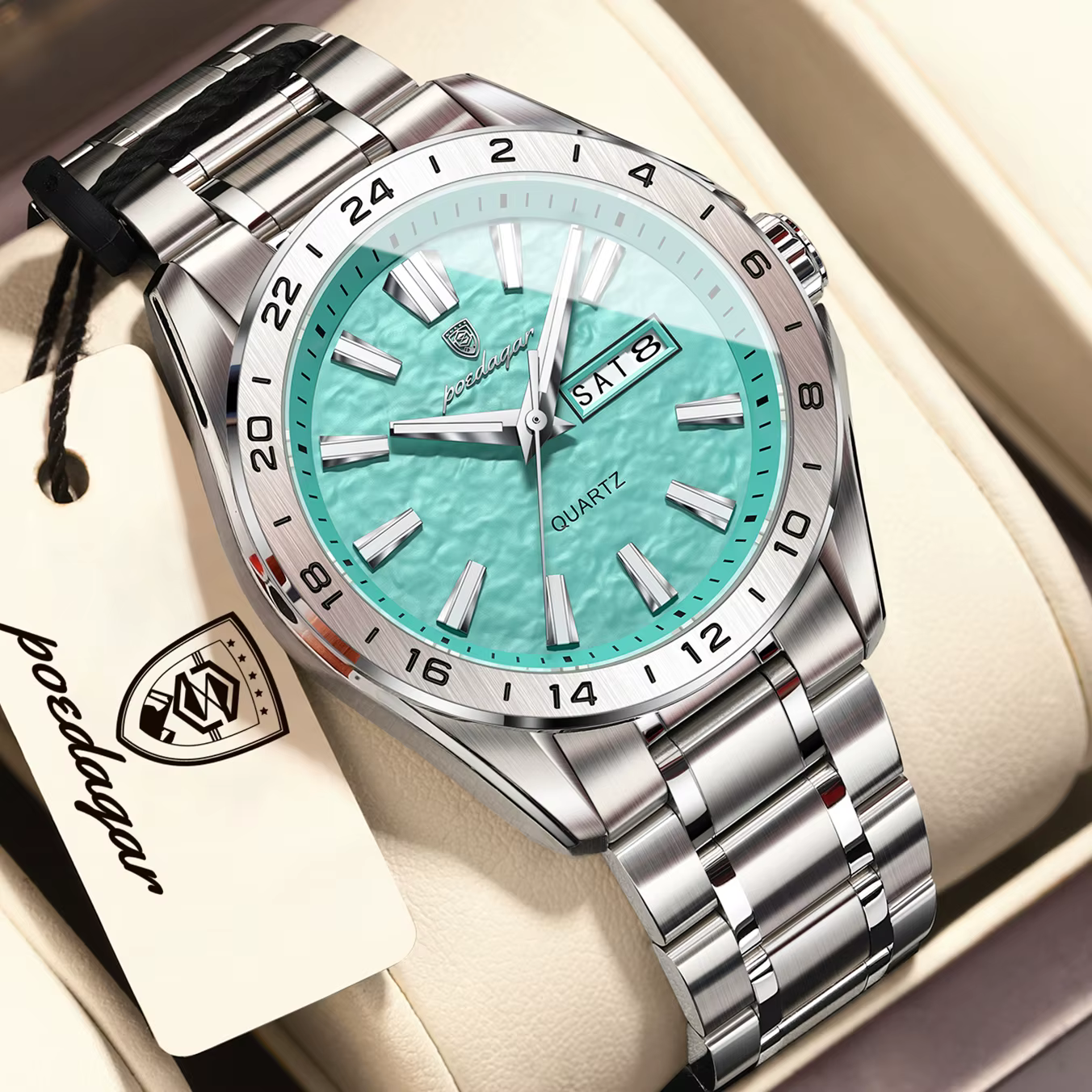 Montre homme POEDAGAR, mode exquise, haute qualité, étanche, lumineuse, montre de travail pour homme